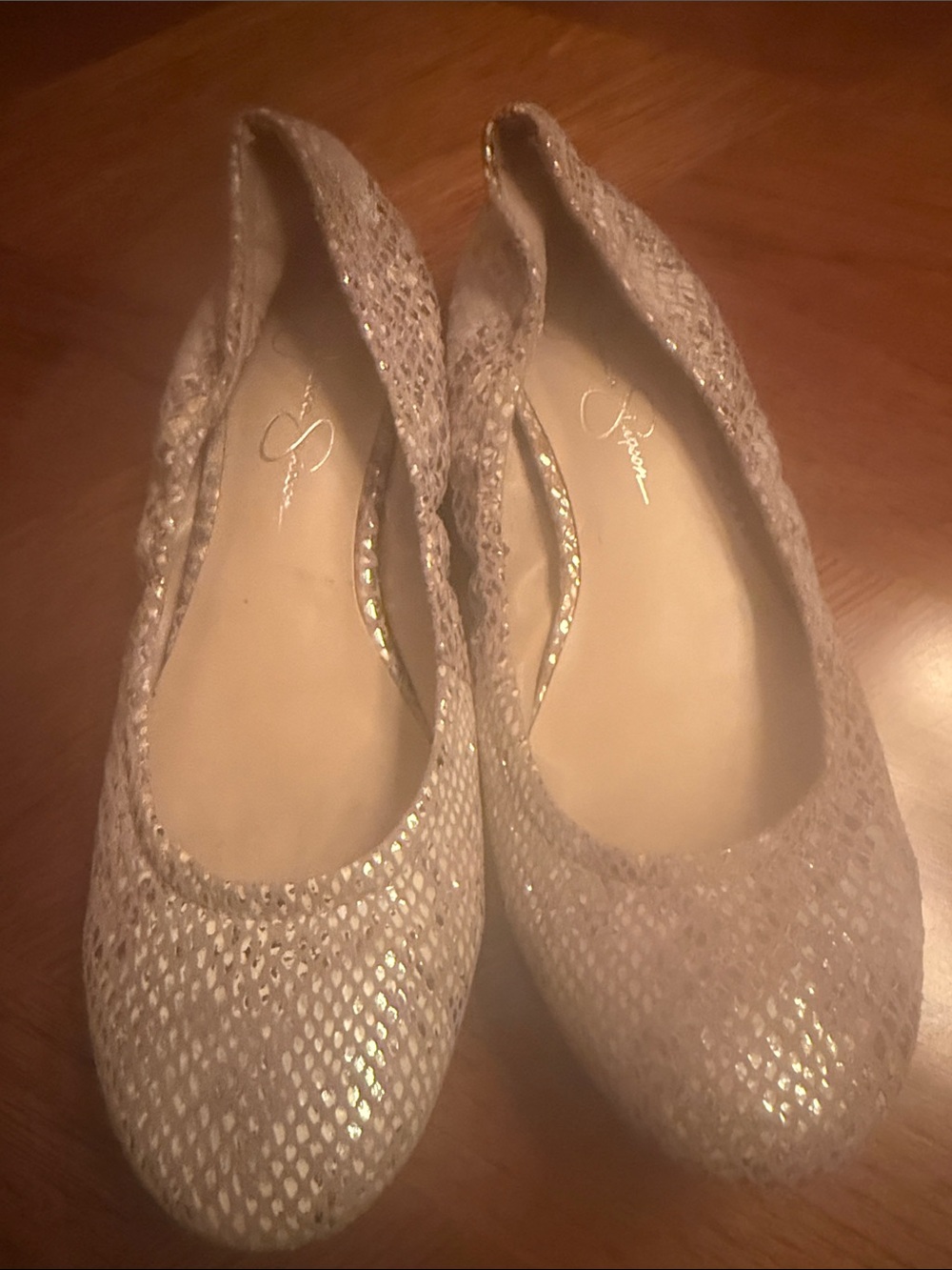 Jessica Simpson Champagne Glitter Ballet Flat